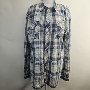 BKE size XL Athletic fit stretch snap down long sleeve shirt